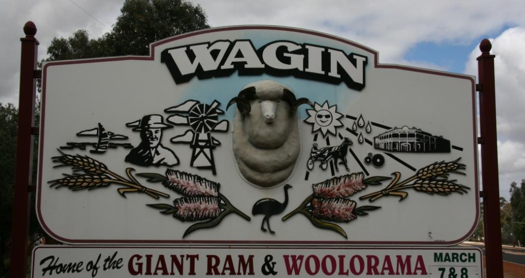 Wagin town entry sign