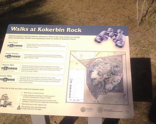 Kokerbin Rock walks interpretive signage