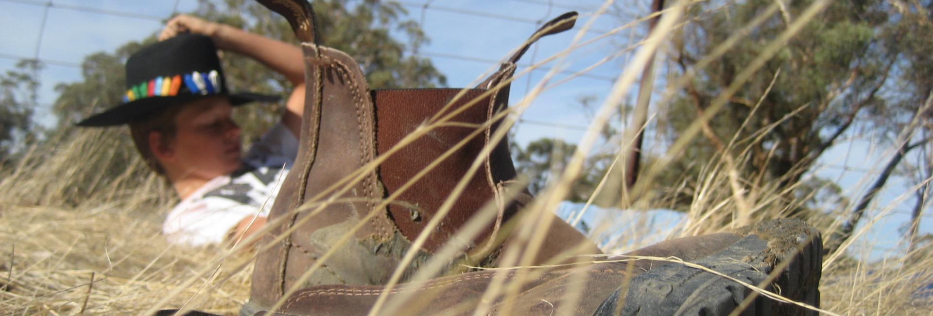 Quairading, Western Australia, Country Life – farm boots and country hat